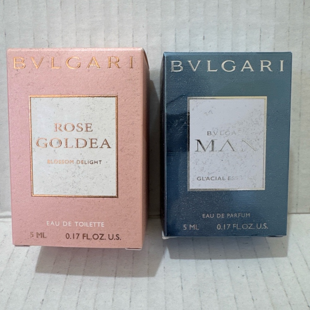 NEW BVLGARI Perfume/Cologne Set ROSE GOLDEA Blossom Delight GLACIAL ESSENCE Men